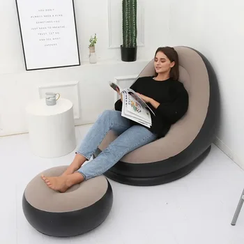 Надувное стол за почивка с пуфиком Надуваем шезлонг Преносим мързелив диван за дома и на улицата