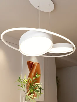 Нов модерен окачен лампа за кухня, трапезария, хол, окачена лампа, осветителни тела от черен и бял цвят за вътрешно осветление