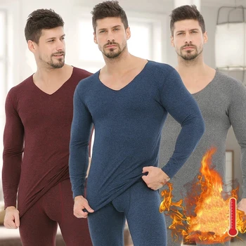 Нови мъжки долни гащи, безшевно бельо thermal; от 2 теми, плюс кадифе с дълги панталони с V-образно деколте, с костюм, долната риза 2020, есен-Зима
