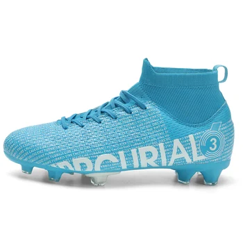 Нови футболни обувки за мъже FG/TF карта, качествени обувки за тренировки на трева, детски футболни обувки, високи спортни обувки за улицата, женски нескользящие