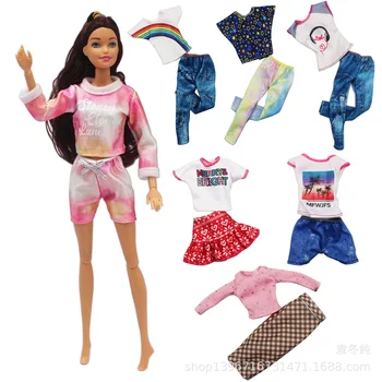 Облекло за кукли, 1 комплект, Новата Модерна риза/Яке +Панталон, Подходящ За кукли Барби 11,8 инча, Ежедневни Облекла, Подарък за Момичета
