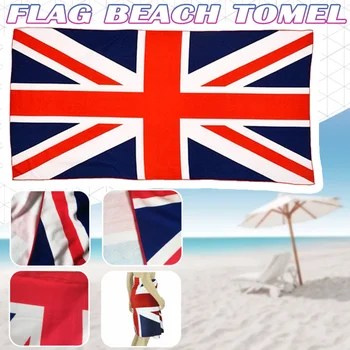 Плажна кърпа с британския флаг 140x70 см, много меко и пушистое плажна кърпа с принтом от микрофибър кърпа за фитнес и почивка на плажа
