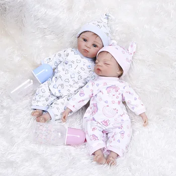 Силиконовата Кукла Reborn Бебе С Готови Рисувани Меко Тяло 30 см Близнаци Спящи Новородени Меко Тяло Реалистичен Мек На Допир Изкуство Bebe Boneca