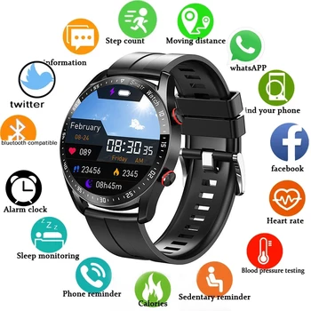 Смарт часовници ECG + ТОЧКИ Бизнес Bluetooth предизвикателство за наблюдение на сърдечната честота Мониторинг на кръвното налягане Напомняне спортни съобщения смарт часовници