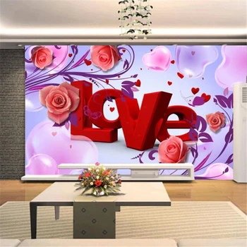 тапети wellyu по поръчка, 3D стенопис, романтична топло роза за любов, сватба възел, телевизор, стена в хола, спалня, ресторант, 3D тапети