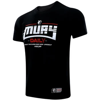 Тениска VSZAP за бокс и MMA, тениски с черен Вълк, тениска за Фитнес, Бойни изкуства, фитнес, Муай Тай, мъжки памучен