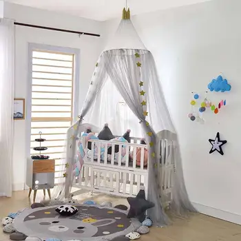 Украса на детската стая Короната на принцеса купол mosquito net Бебешко легло Завеса Детска палатка mosquito net окачен таван