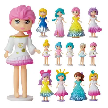 Фигурка на принцеса, кукли Kawai, 2 бр./лот, миниатюрни животни, играчки за малки момиченца, Безплатна доставка, неща, най-добрият подарък за рожден Ден, подаръци