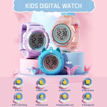 Цифрови Часовници за момчета и Момичета, Водоустойчив Детски часовници 