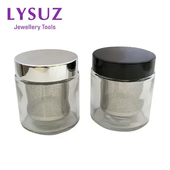 Чаша за миене на диаманти, фини детайли часа, почистване на скъпоценни камъни, Стъклен буркан, гърне с ситом LYSUZ
