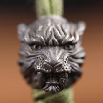 Черно sabretooth тигър Месингови топки за ножове Открит EDC Чадър въженият висулка САМ Паракорд Гривни Аксесоари за окачване на съвсем малък