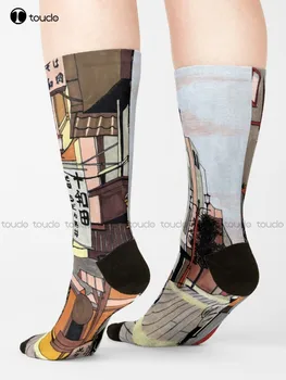 Чорапи за езда рано сутринта в Япония, тънки чорапи, дамски мультяшные удобни чорапи за най-добрите момичета, спортни чорапи с дигитален печат 360 °, подарък по поръчка, Harajuku