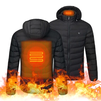 Якета с отопление на открито, якета с USB-топъл, зимни гъвкава електрическа, топлинна дрехи с дълги ръкави, топли дрехи за туризъм